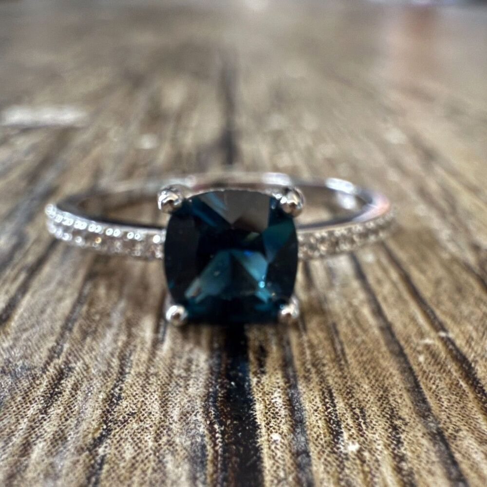 Sterling Silver Lab Created London Blue Topaz Ring